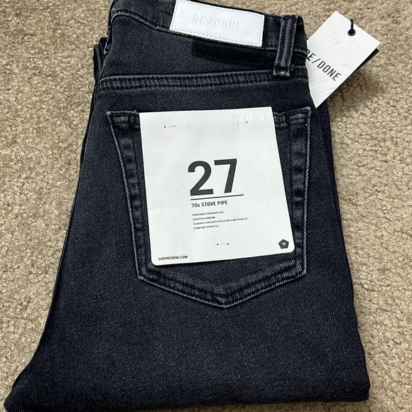 Re/Done 70s Stove Pipe in Washed Noir - Picture 5 of 5